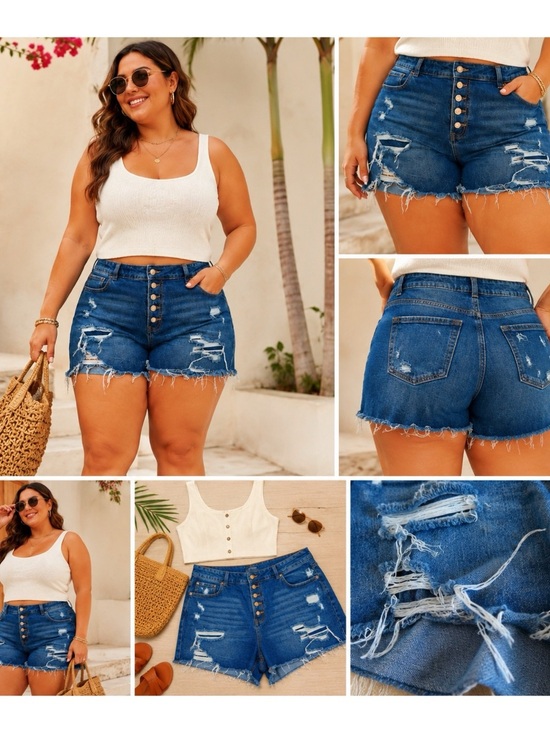 Maurices Pants - MAURICES Ripped Button Fly Super High Rise Jean Shorts